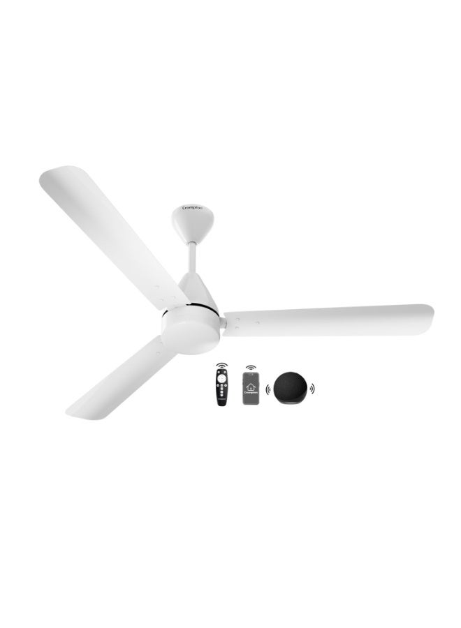 Crompton Energion Hyperjet Smart 1200mm BLDC Ceiling Fan | Wi-Fi, Bluetooth & Remote | Alexa & Ok Google | BEE 5 Star Energy Rated | High Air Delivery | 2 Year Manufacturer Warranty | Opal White - Image 1